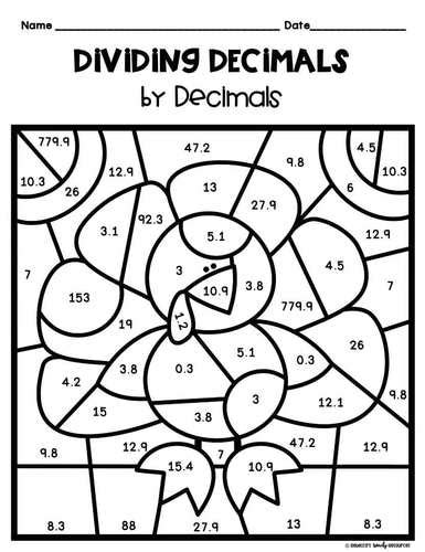 Thanksgiving Dividing Decimals Color By Number By Rebecca S Ready Resources