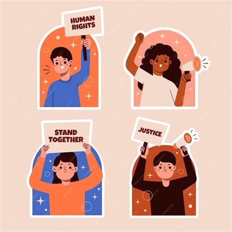 Premium Vector Human Rights Day Sticker Set