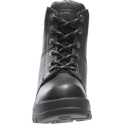 Men's Black Leather Slip-Resistant Work Boots