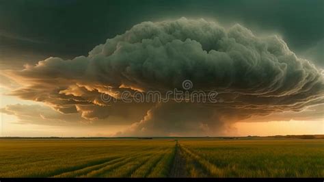 Tornado Brewing Over A Corn Field Ai Generated Image Of Massive Storm