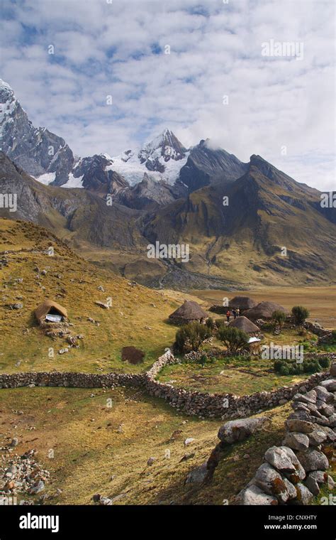 Village At The Cordillera Huayhuash Peru Andes Stock Photo Alamy