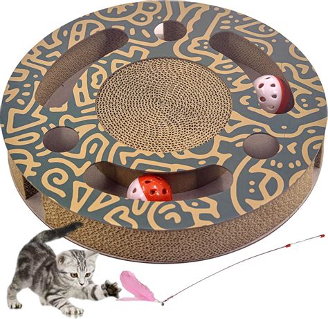 Amazon Lingynzh Cat Scratcher Board Round Cat Scratcher Cardboard