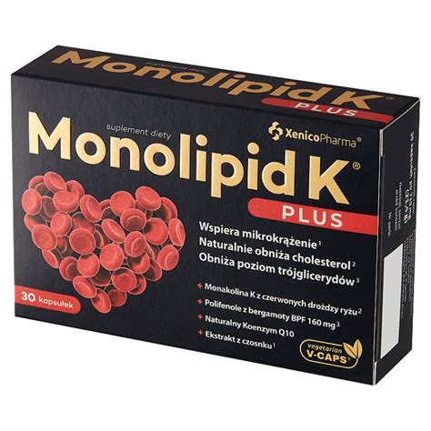 Monolipid K Plus kapsułki na prawidłowy poziom cholesterolu 30 szt