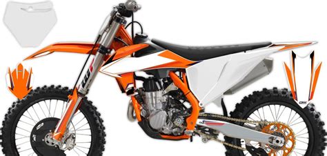 KTM SXF Orange White T 12 Semi Custom Full Graphics Kit