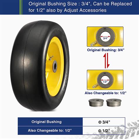 Buy MaxAuto 11x4 00 5 Flat Free Zero Turn Mowers Tire On Wheel 3 4 Or