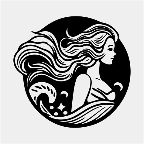 Mermaid Logo Design With Silhouette Style Vector 23630858 Vector Art