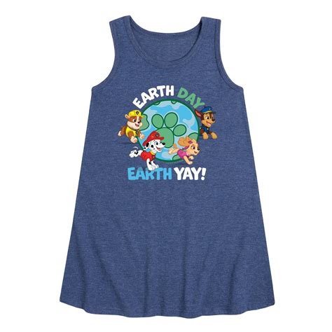 Paw Patrol Earth Day Yay Toddler And Youth Girls A Line Dress