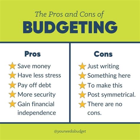 Pros And Cons Of Budgeting Infographical Poster