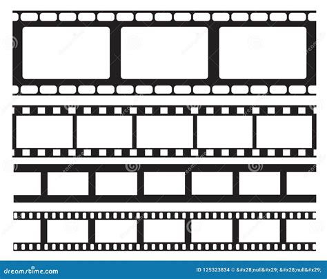 Set Of Old Retro Vntage Film Strip Frame Vector Illustrationcinema