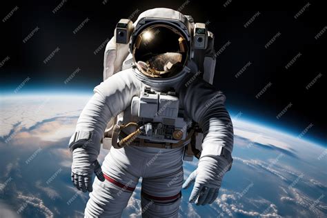 Premium Photo | Astronaut Floating Above Earth in Space