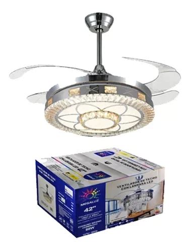 Ventilador Candil Led Tipo Artdeco Retr Ctil Pulg Luces