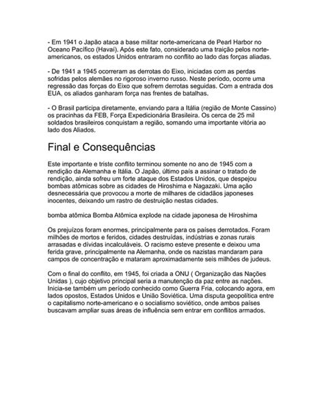 Segunda Guerra Mundial Resumo Pdf