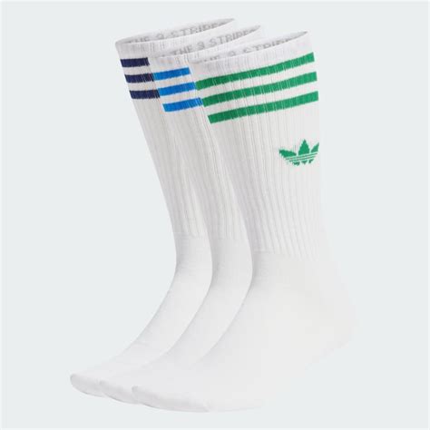 Adidas Solid Crew Socks 3 Pairs White Free Delivery Adidas Uk