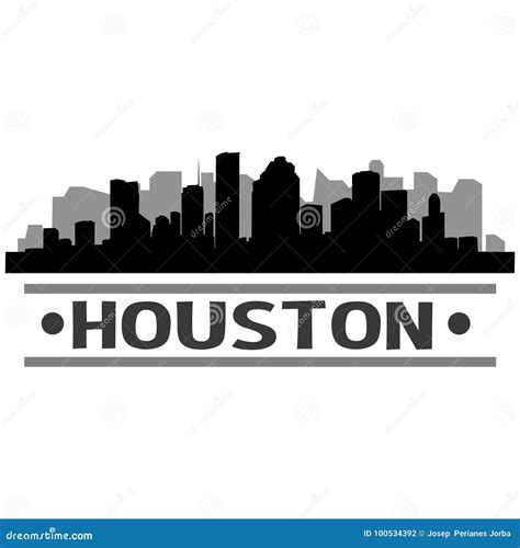 Houston Skyline City Icon Vector Art Design Stock Vector - Illustration of america, honeymoon ...