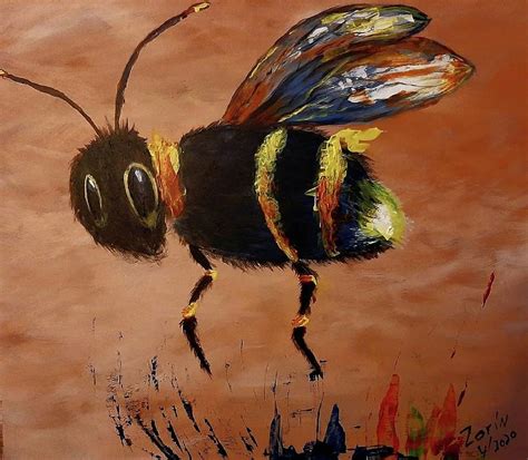 Bumble Bee Hunter Painting By Zoraida Cortes Fine Art America