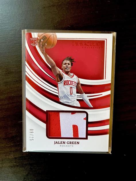 Fs Jalen Green 2021 22 Immaculate Rookie Patch Red Foil 25 Piece Of