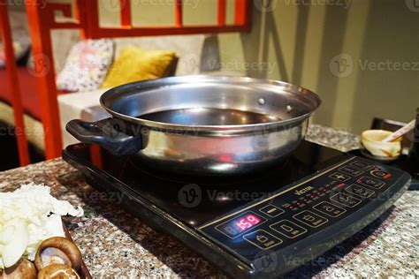 Close Up Electrical Sukiyaki And Shabu Shabu Japanese Hot Pot Stove 45688944 Stock Photo At