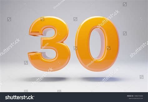 Number 30 3d Orange Glossy Number Stock Illustration 1480274306