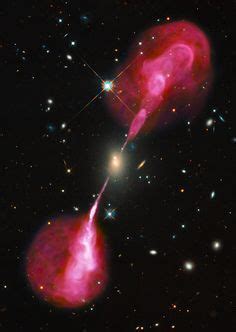 Galaxy Hercules A in the constellation Hercules emits plasma jets nearly one million lightyears ...