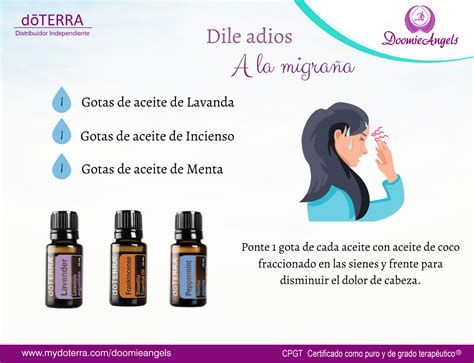 Dile adios a la migraña en 2021 Aceites esenciales doterra Recetas