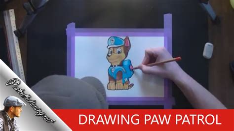 chase from paw patrol pencil drawing - YouTube