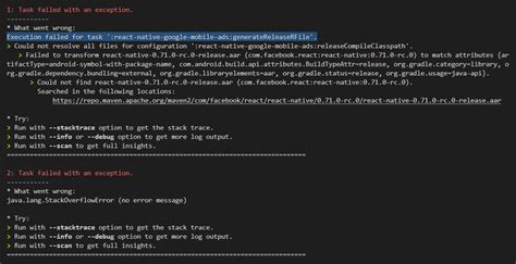 Execution Failed For Task React Native Google Mobile Ads