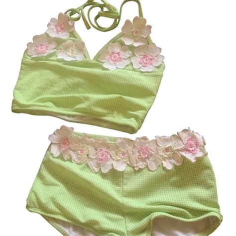 Kate Mack Swim Kate Mack Vintage Bikini Set Girl Size Poshmark