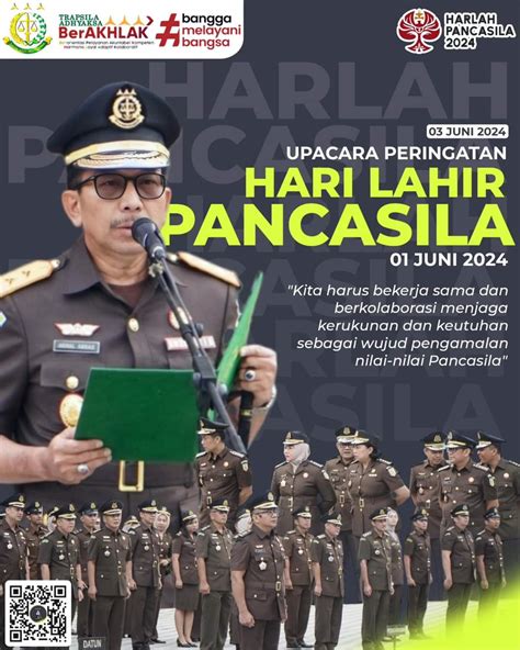 Kajati Riau Pimpin Upacara Peringatan Hari Lahir Pancasila Tahun