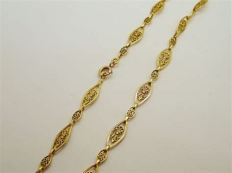 Collier Or Jaune K Maille Filigrane D Une Longueur De Cm