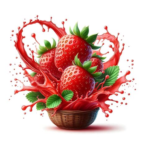 Premium Photo A Strawberry Splashing In A Red Splash