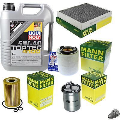 Mann Filter Inspektionspaket L Liqui Moly Top Tec W F R Audi