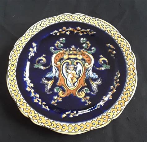 Superbe Assiette En Faience De Gien D Cor Au Ch Rubin Diam Cm