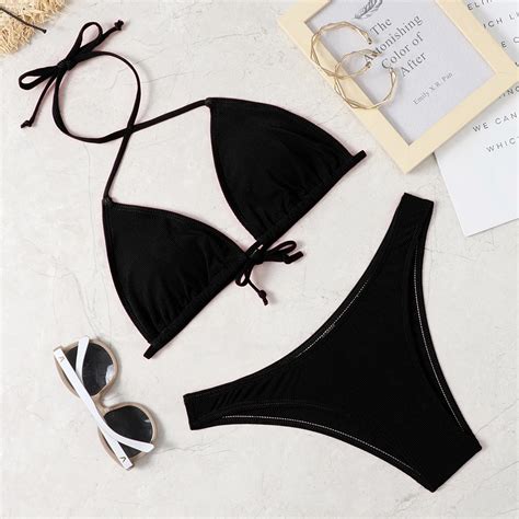 23 Year Classic Triangle Bag Sexy Women S Bikini Brazilian Swimwear Push Up Bra Set Two