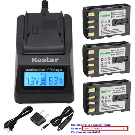 Kastar Battery Lcd Fast Charger For Jvc Bn V408 Gr Hd1us Gy Hd100 Gy