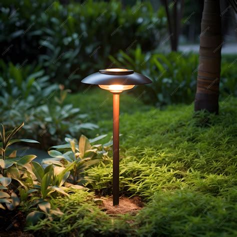 Premium Photo | A solar light in the garden with a solar light.