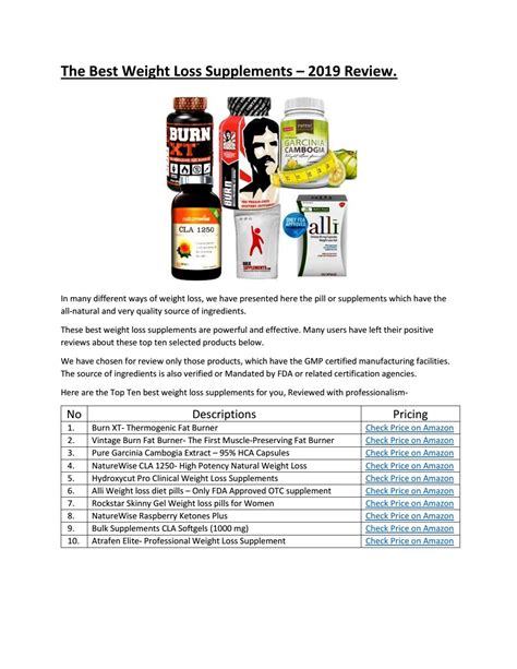 Best Weight Loss Supplements of 2019: Professionally Reviewed by staylivelong - Issuu