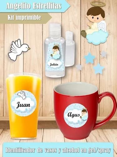 Kit Imprimible Angelito Bautizo Baby Shower Angel S En Venta En