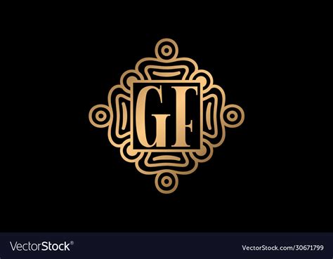 Initial Monogram Letter Gf Logo Design Template Vector Image