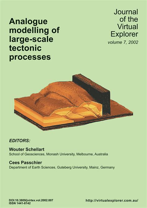 Analogue Modelling Of Large Scale Tectonic Processes Journal Of The