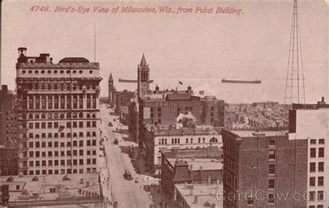 Birds Eye View Of Milwaukee Wis From Pabst Building Wisconsin