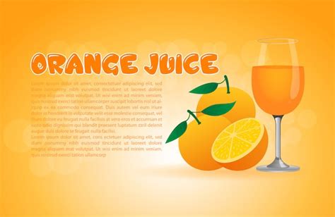 Premium Vector | Realistic orange juice with text template