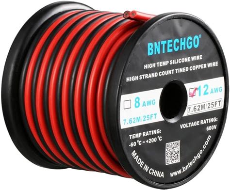 Bntechgo Gauge Flexible Conductor Parallel Silicone Wire Spool Red