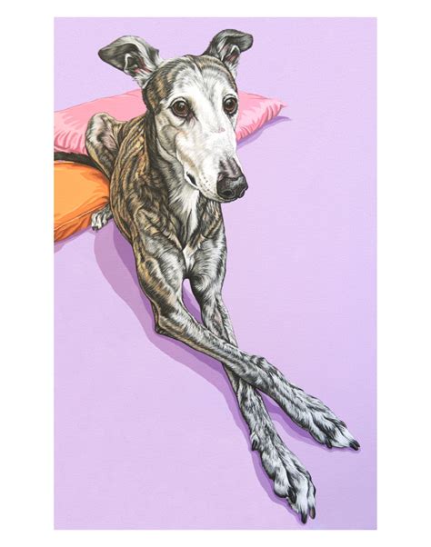 Greyhound Archival Art Print Bright and Colorful Dog Art | Etsy