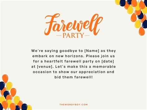 Farewell Invitation Message Crafting The Perfect Goodbye