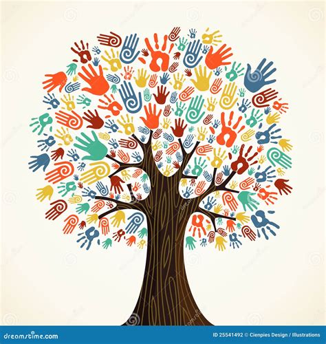 Isolated Diversity Tree Hands Stock Photography - Image: 25541492