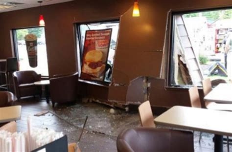 Police Suv Crashes Into Dunkin Donuts