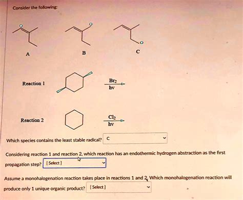 Solvedconsider The Following Brz Bv Reaction Ck Bi Reaction 2 Which Species Contains The Least