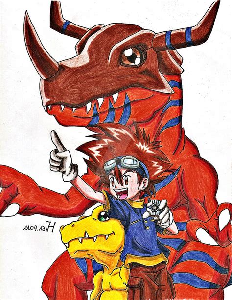 Taichi Agumon Greymon By Koza Kun On Deviantart