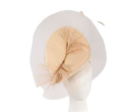Large Nude Fascinator With Feathers By Fillies Collection Fascinators Au
