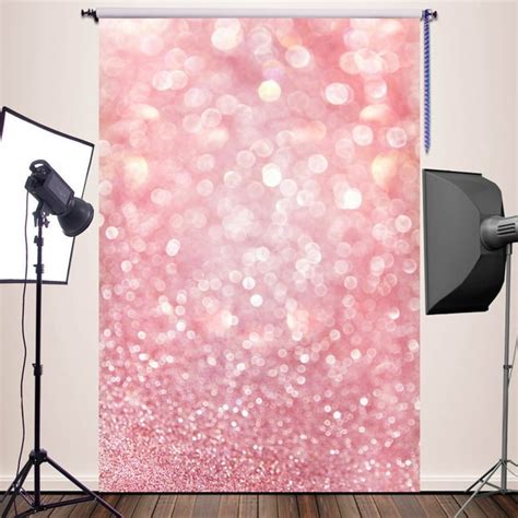 Greendecor 5x7ft Pink Bokeh Backdrop Newborn Photography Props Girl Christmas Photo Booth